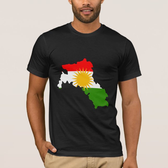 Kurdistan Flag Map full size T-Shirt (Front)