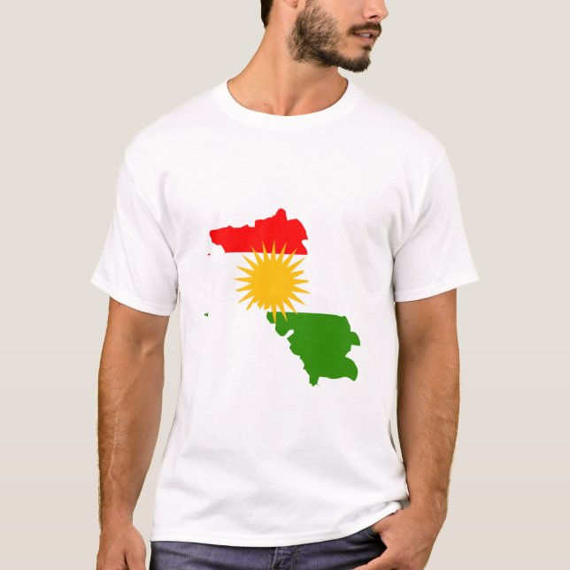 Kurdistan flag map T-Shirt (Front)