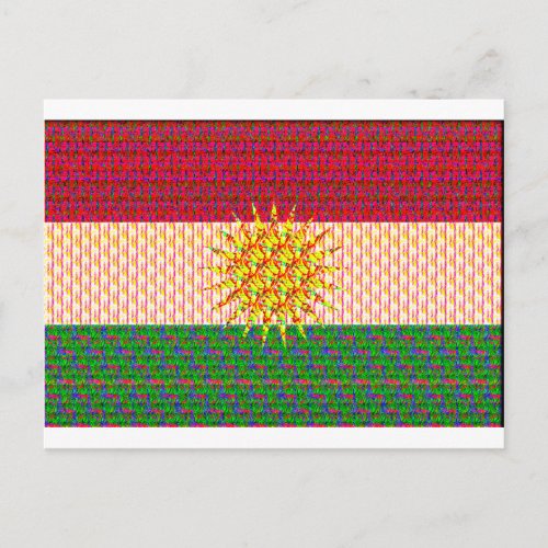Kurdistan Flag Psychedelic Postcard