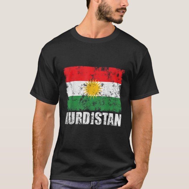 Kurdistan Flag Rojava Kurdish Funny Kurds T Shirt (Front)