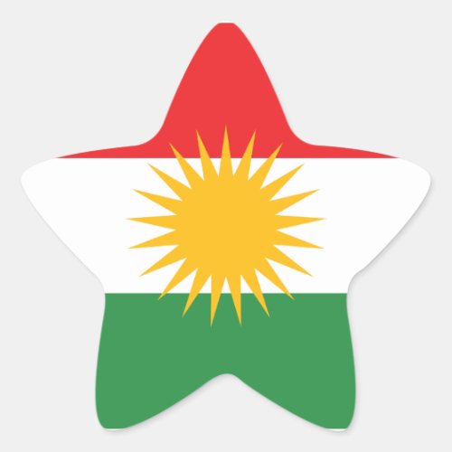 Kurdistan Flag Star Sticker