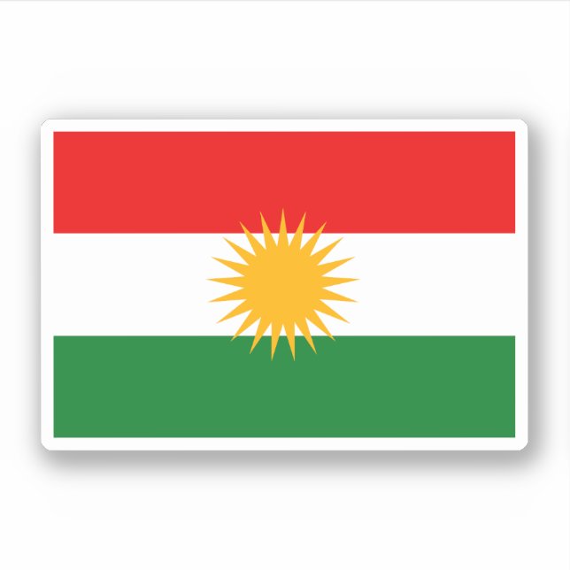 Kurdistan Flag Sticker (Front)