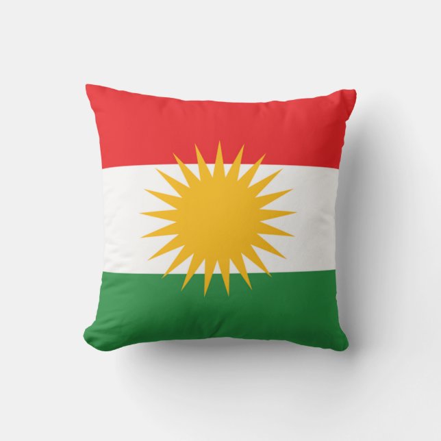 Kurdistan Flag Throw Pillow (Front)