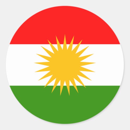 Kurdistan High quality Flag Classic Round Sticker