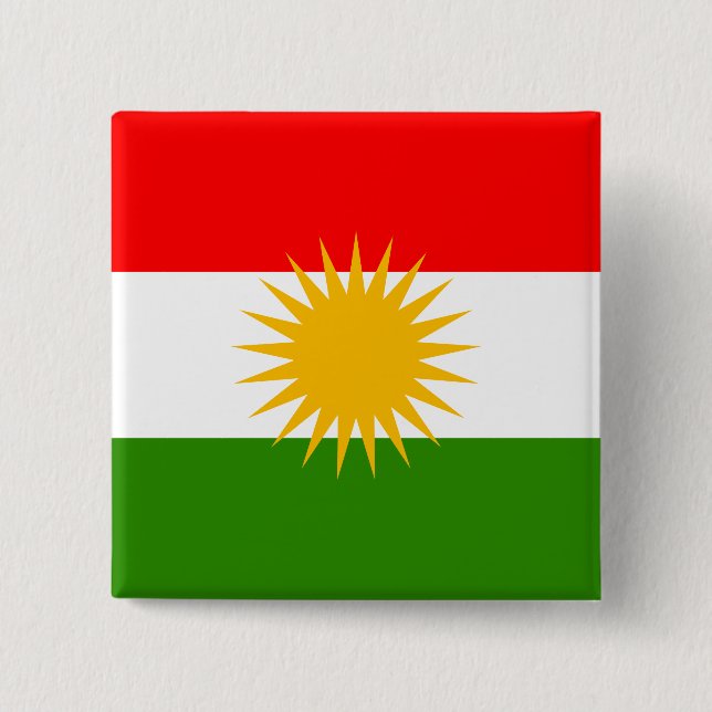 Kurdistan High quality Flag Pinback Button (Front)