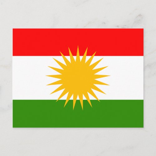 Kurdistan High quality Flag Postcard