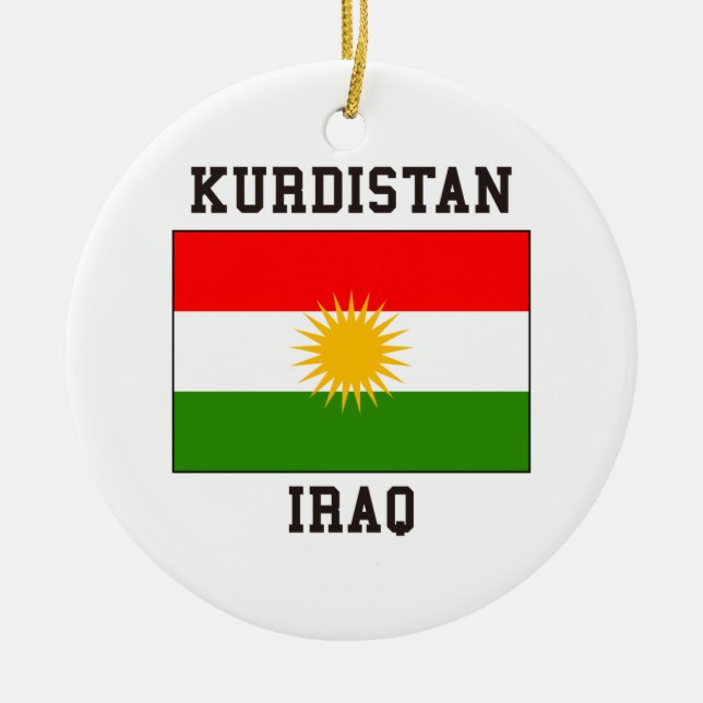 Kurdistan Iraq Ceramic Ornament (Front)