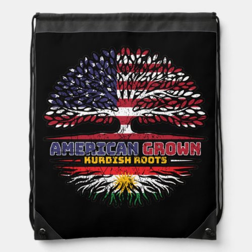 Kurdistan Kurdish US American USA United States Tr Drawstring Bag