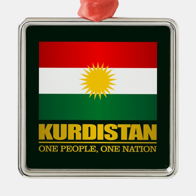 Kurdistan (One People, One Nation) Metal Ornament (Front)