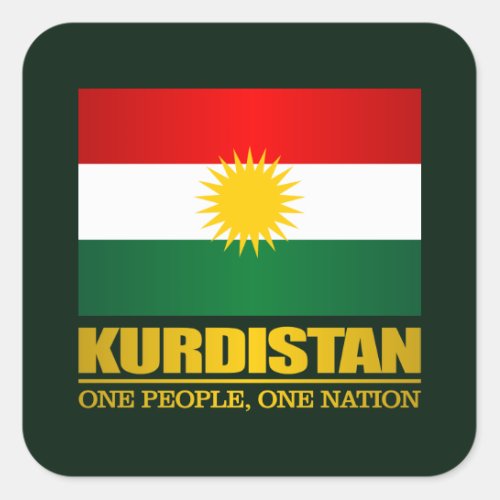 Kurdistan One People One Nation Square Sticker