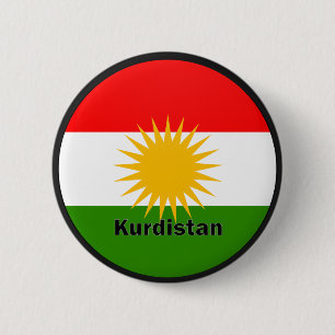 Kurdistan Roundel quality Flag Pinback Button