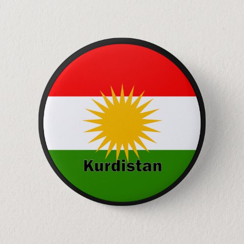 Kurdistan Roundel quality Flag Pinback Button