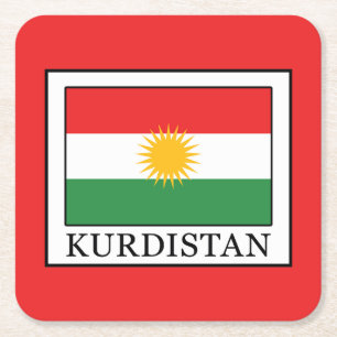 Kurdistan Square Paper Coaster