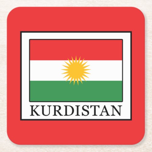 Kurdistan Square Paper Coaster