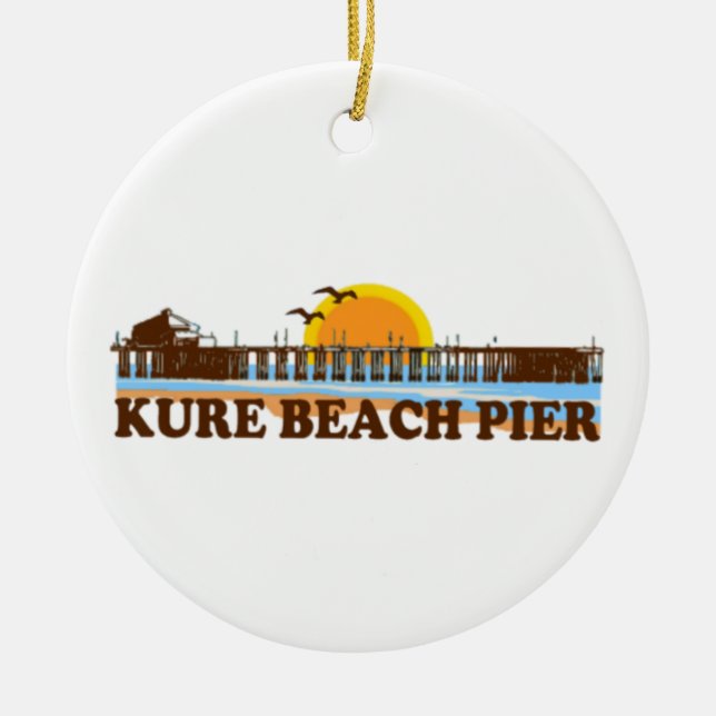 Kure Beach. Ceramic Ornament (Front)