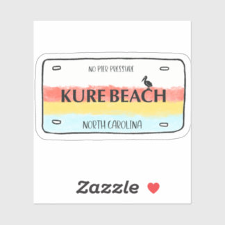 Kure Beach License Plate Vinyl Sticker