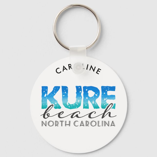 Kure Beach North Carolina Name Distressed Keychain (Front)