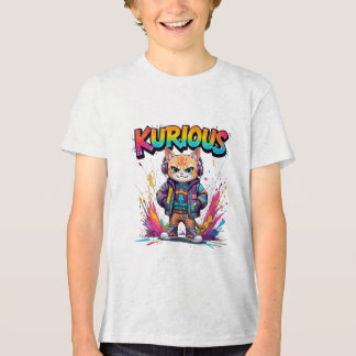 Kurious Manga Cat Tri-Blend Shirt