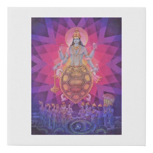 Kurma Avatar _ tortoise incarnation of God Vishnu Faux Canvas Print