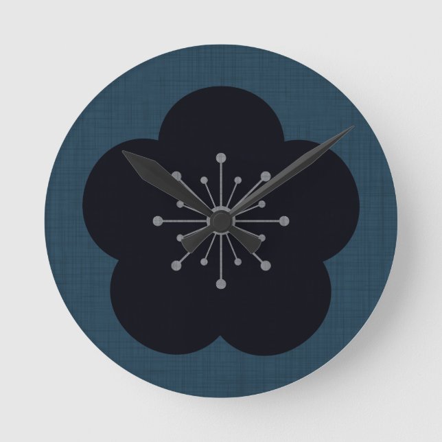 KURO UME - Bold - Navy Round Clock (Front)