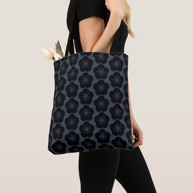 KURO UME - Seamless - Gray Tote Bag (Close Up)