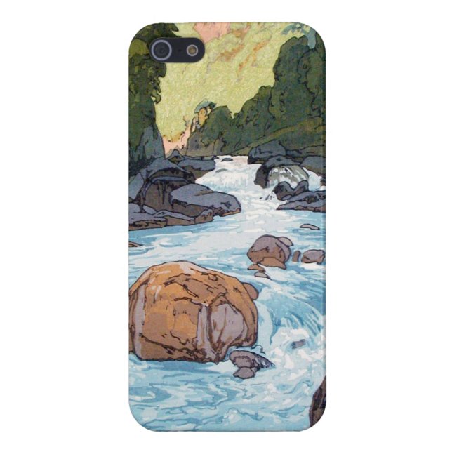 Kurobe River by Hiroshi Yoshida shin hanga art iPhone Case (Back)