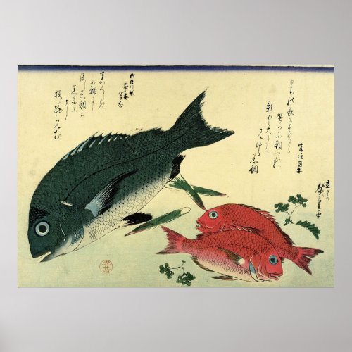 Kurodai  Akadai _ Hiroshiges Japanese Fish Print