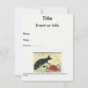 Kurodai & Akadai - Hiroshige's Japanese Fish Print Invitation
