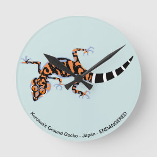 Kuroiwa's Ground GECKO - Endangered species Round Clock