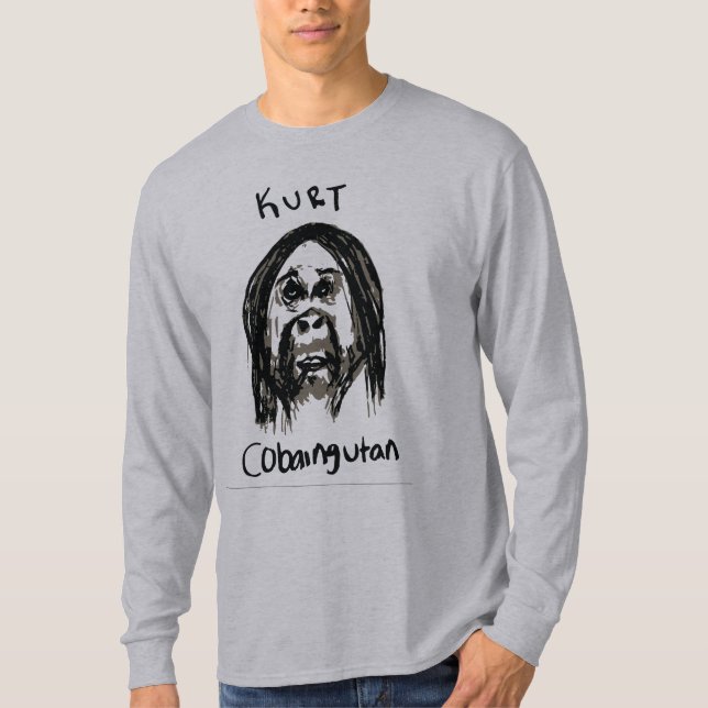 Kurt Cobain Hand Drawn Grungy T-Shirt (Front)