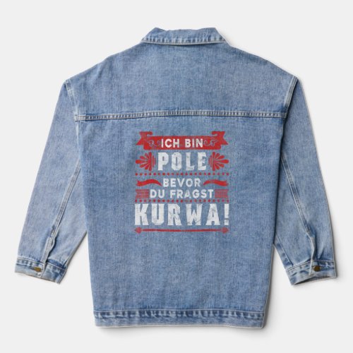 Kurwa Poland Polish  Denim Jacket