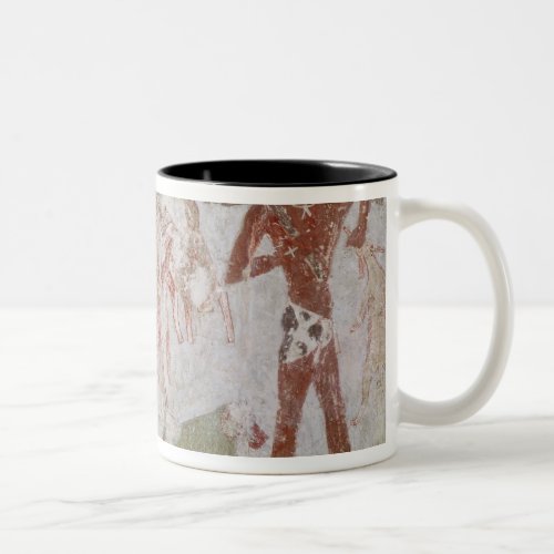 Kushites carrying tributes of gold Two_Tone coffee mug