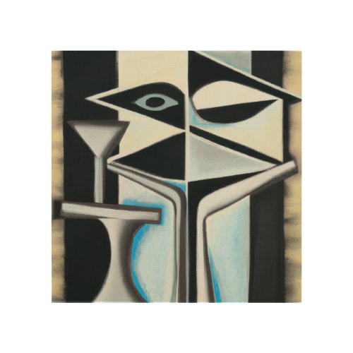 kussen met act of balance  wood wall art
