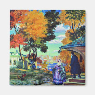 Kustodiev - Autumn, 1924 fine art painting, Magnet