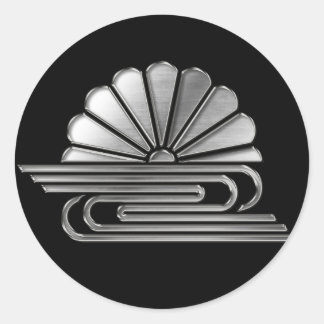 Kusunoki Clan Kamon Silver Chrome Classic Round Sticker