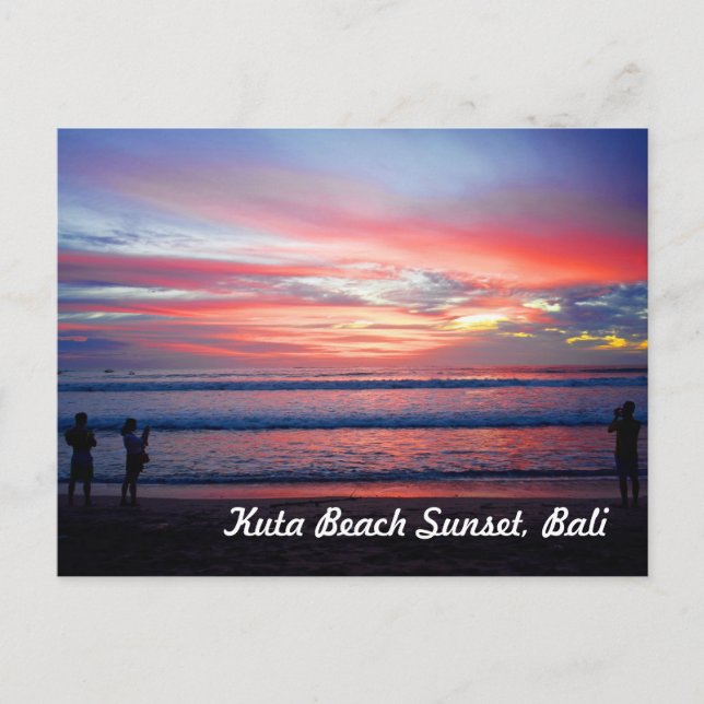 Kuta Beach Sunset, Bali Indonesia Postcard (Front)