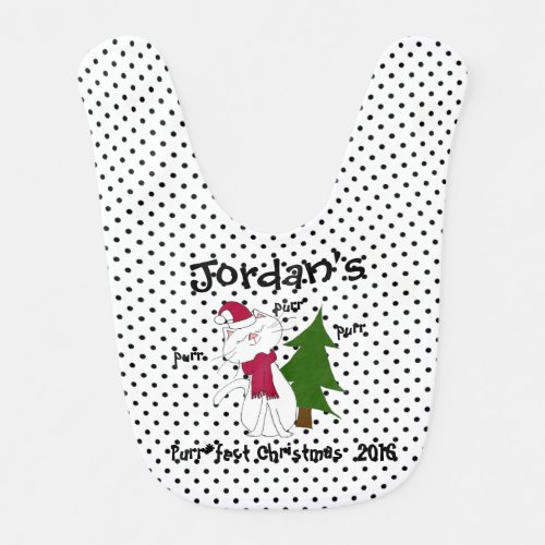 Kute Kitty Purrfect Christmas Baby Bib