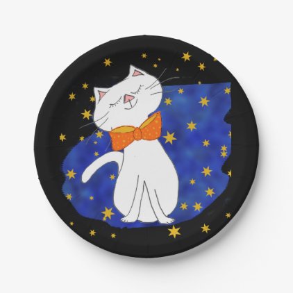 Kute Kitty -- Starry Night Party Paper Plate