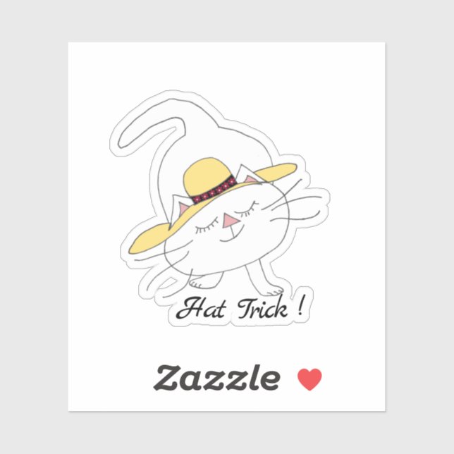 Kute Kitty Straw Hat Trick  Sticker (Sheet)