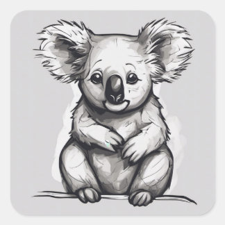 Kute Koala Square Sticker