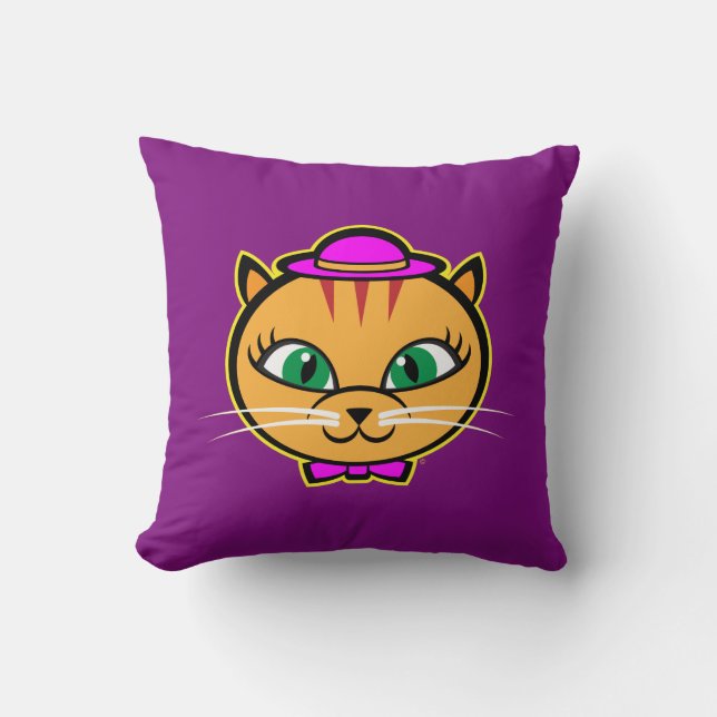 Kutey Kat, Square Throw Pillow (Front)