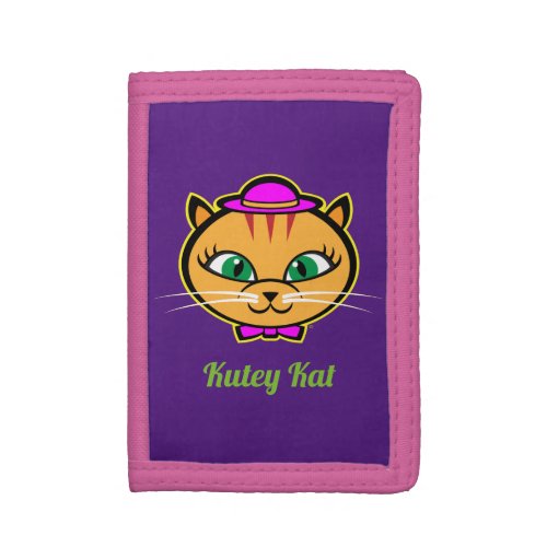 Kutey Kat Trifold Nylon Wallet