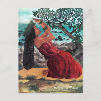 Kuuwehi hula kamani tree, postcard