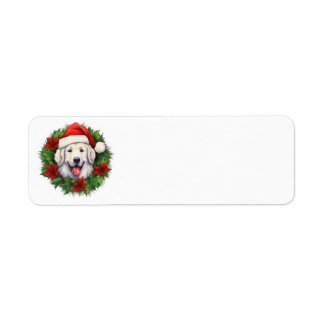 Kuvasz Christmas Wreath Label