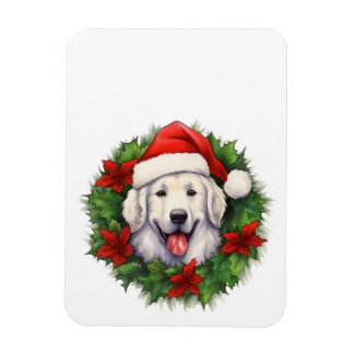 Kuvasz Christmas Wreath Magnet