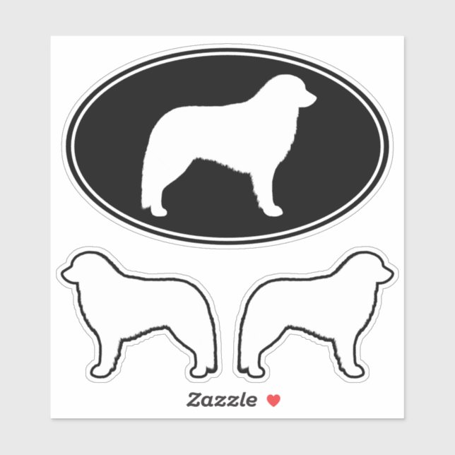 Kuvasz Dog Breed Silhouettes Vinyl Sticker Set (Sheet)