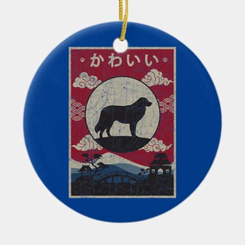 Kuvasz Japanese Design Kawaii Dog Mom Dad  Ceramic Ornament