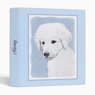 Kuvasz Painting - Cute Original Dog Art 3 Ring Binder