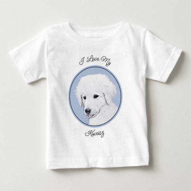 Kuvasz Painting - Cute Original Dog Art Baby T-Shirt (Front)