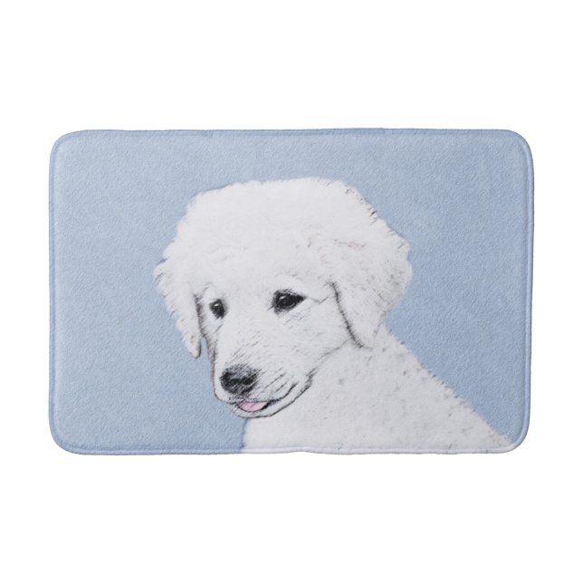 Kuvasz Painting - Cute Original Dog Art Bath Mat (Front)